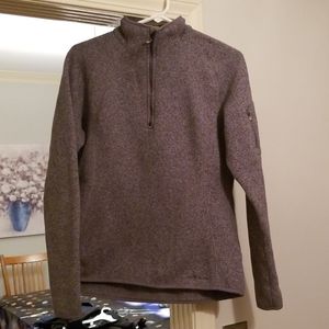 Gray wool quarter-zip pullover